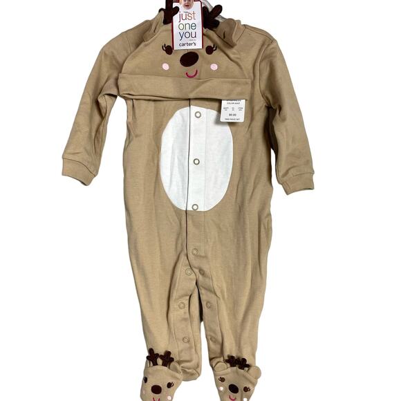 Carter's Just One You My First Christmas Set Baby Size 6 Months Reindeer Pajamas - Picture 1 of 9